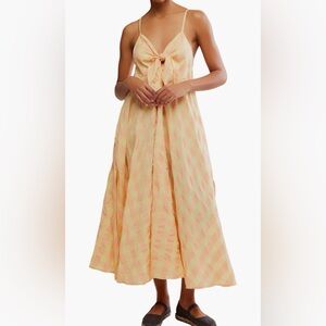 NWT Free People Via Gingham Cotton Seersucker Midi Dress - Size Medium